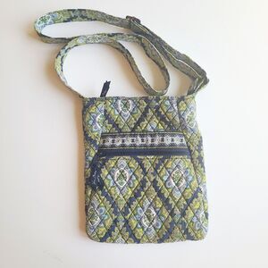 Vera Bradley Hipster Crossbody Bag Cambridge‎ Purse Brown Green Boho Green Blue